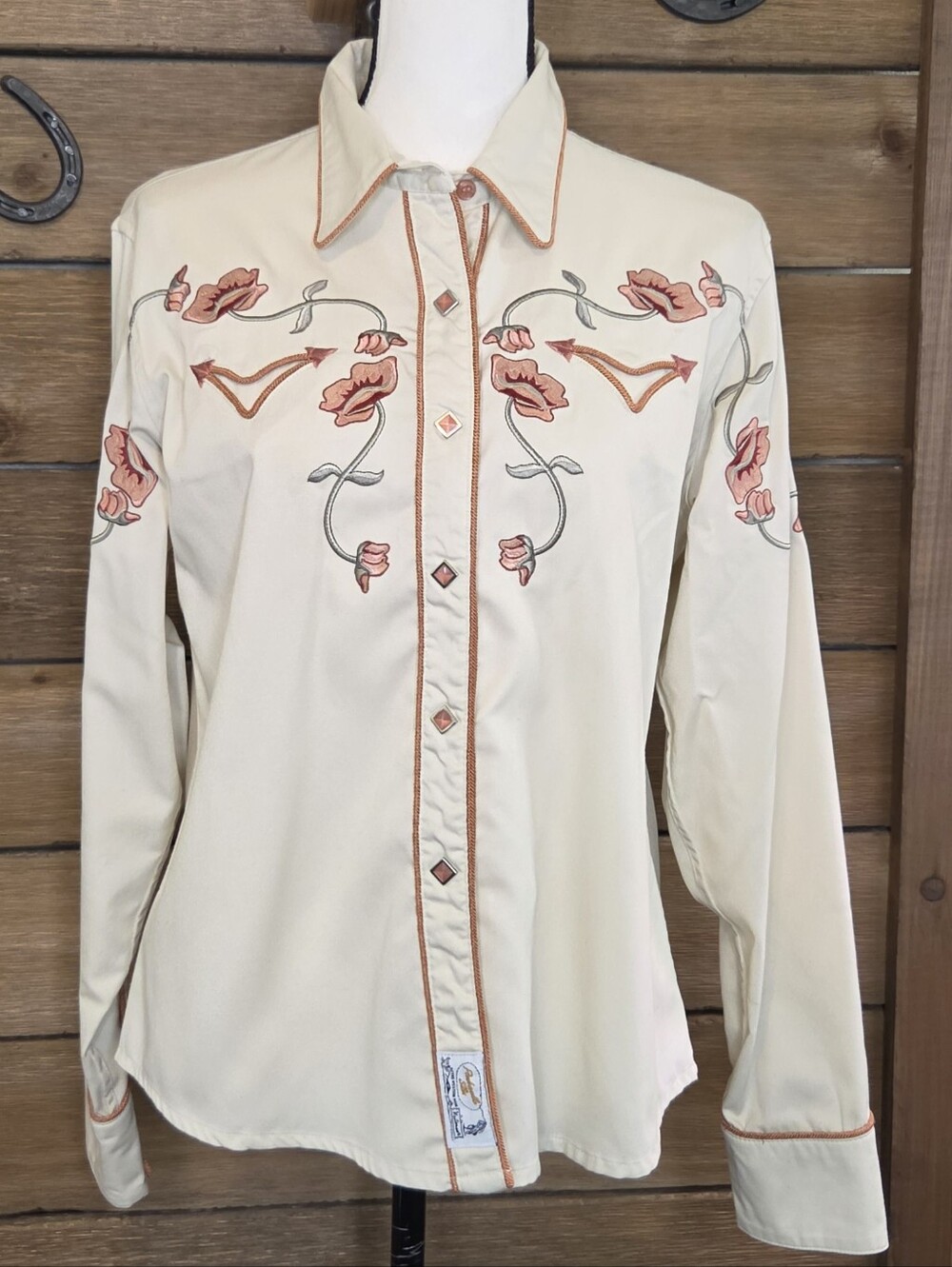 Panhandle Slim Floral Embroidered Cowgirl Western Shirt